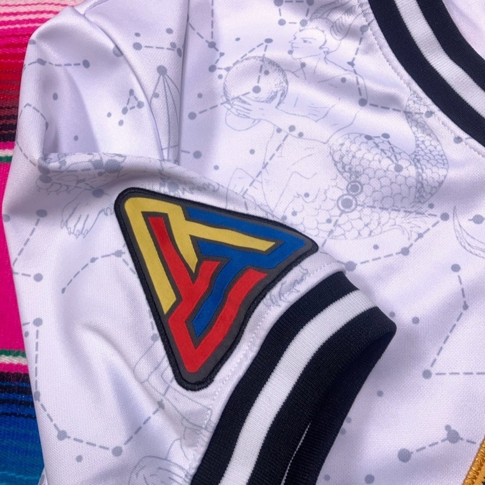 2017-18 Black Pyramid Jersey Shirt Men's L White Chris Brown Embroidered AOP0 - Picture 4 of 8